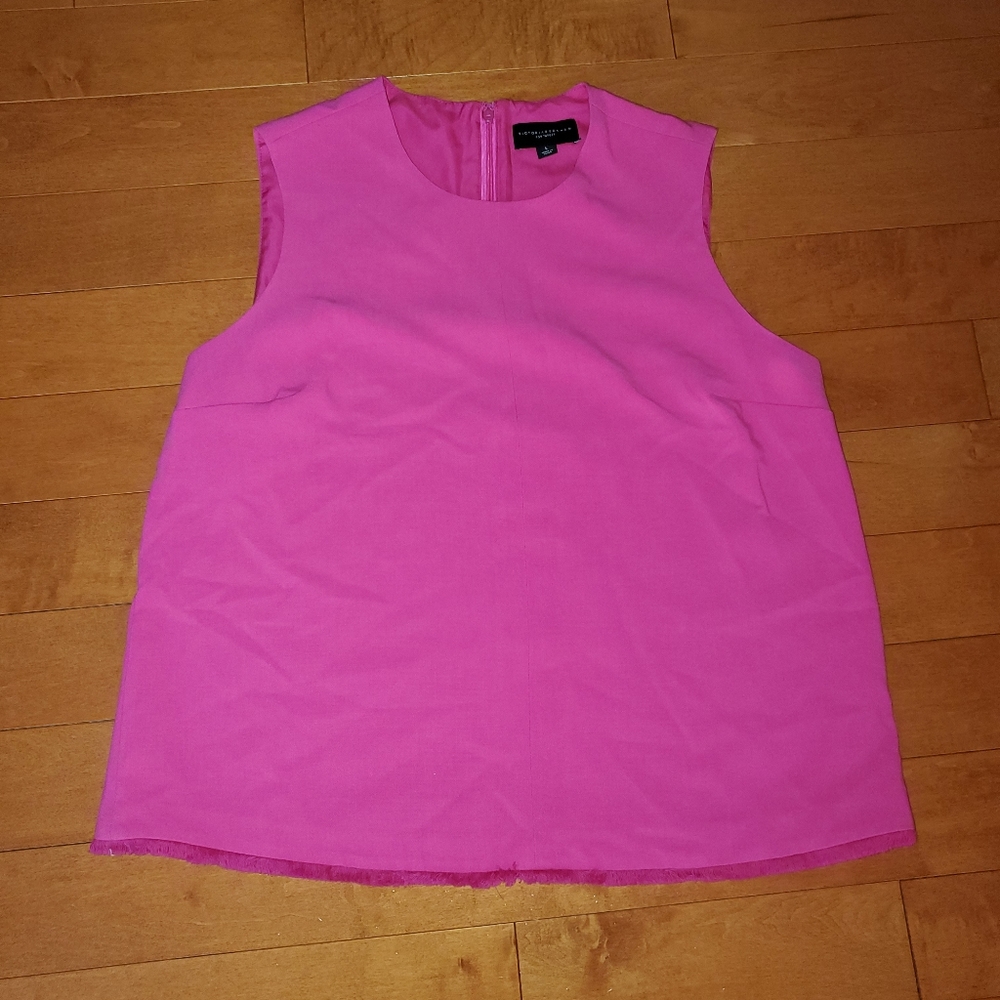 (L) Victoria Beckham Target Pink Zip Tank Top